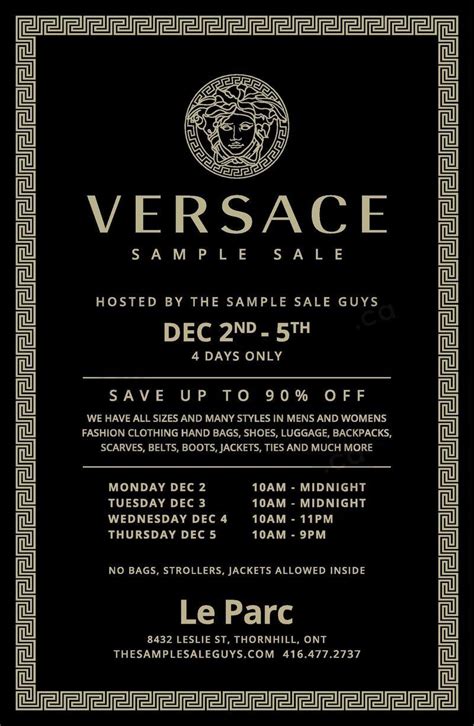 versace warehouse sale thornhill|Versace Sample Sale .